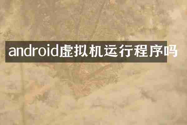 android虚拟机运行程序吗