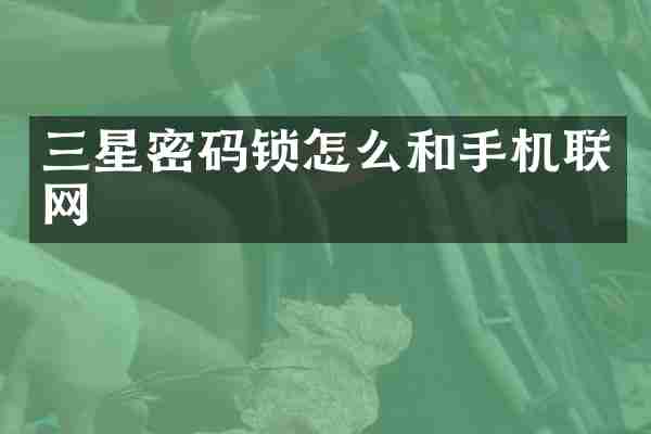 三星密码锁怎么和手机联网
