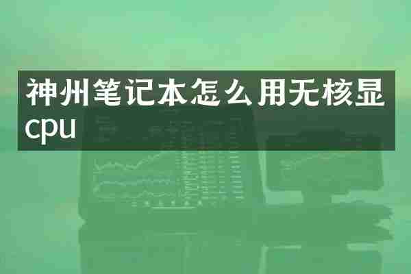 神州笔记本怎么用无核显cpu