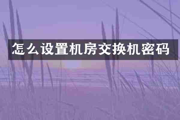 怎么设置机房交换机密码