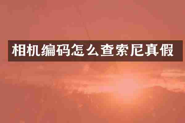 相机编码怎么查索尼真假