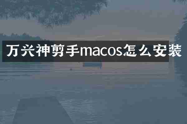 万兴神剪手macos怎么安装