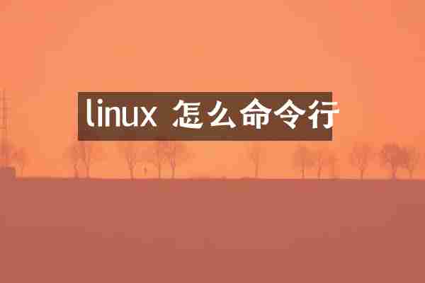 linux 怎么命令行