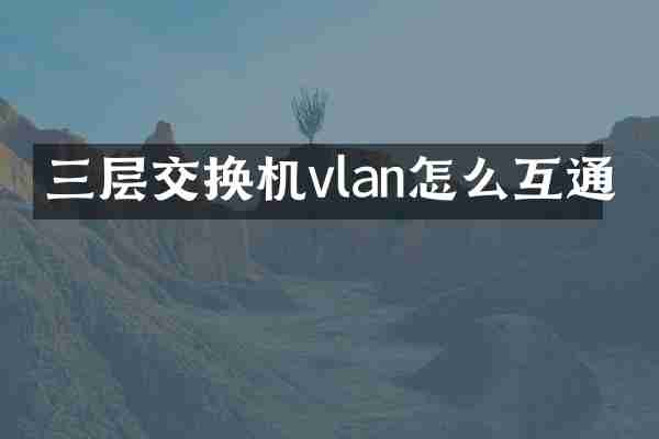 三层交换机vlan怎么互通