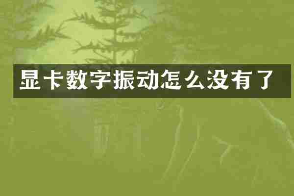 显卡数字振动怎么没有了
