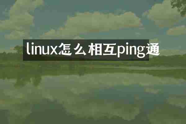 linux怎么相互ping通