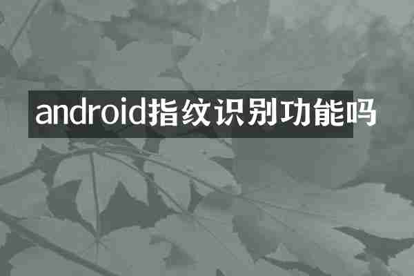 android指纹识别功能吗