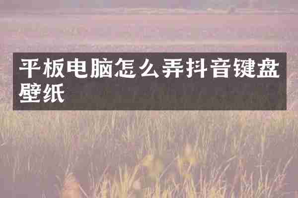 平板电脑怎么弄抖音键盘壁纸