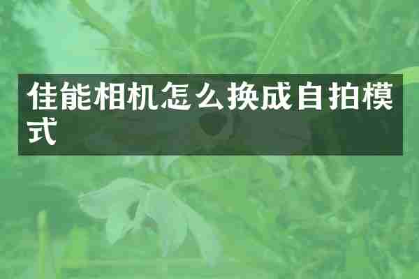 佳能相机怎么换成自拍模式