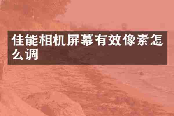 佳能相机屏幕有效像素怎么调