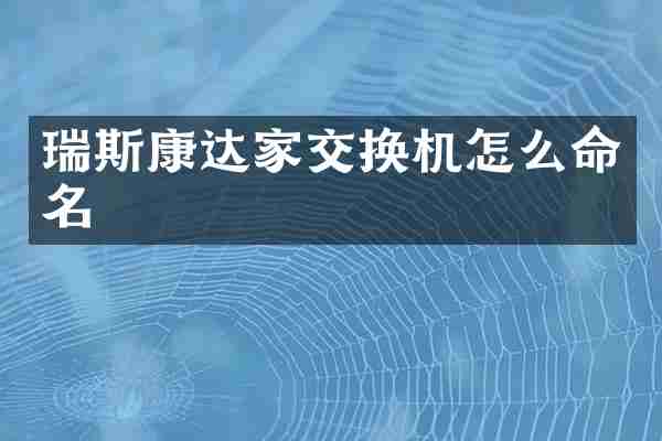 瑞斯康达家交换机怎么命名