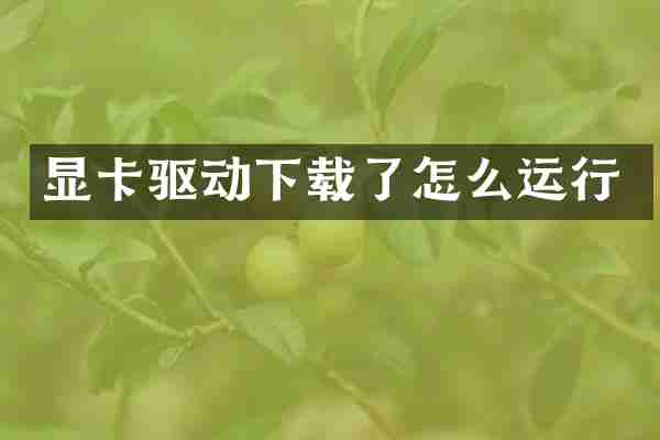 显卡驱动下载了怎么运行