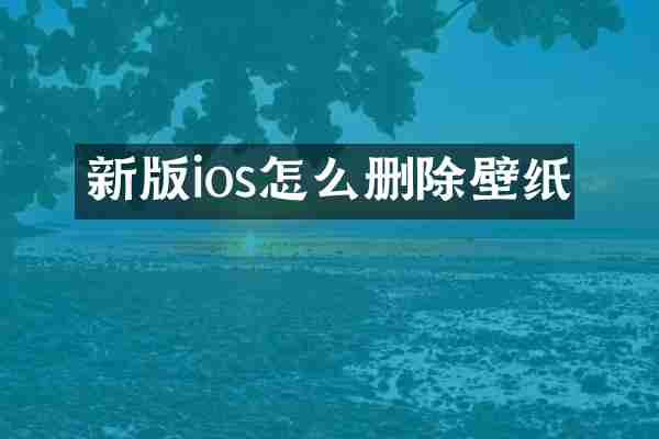 新版ios怎么删除壁纸