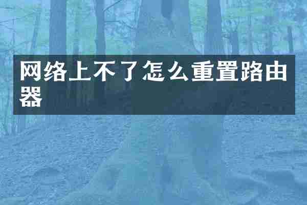网络上不了怎么重置路由器