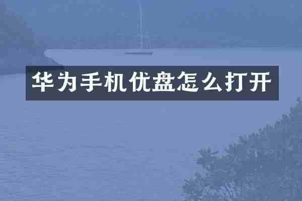 华为手机优盘怎么打开