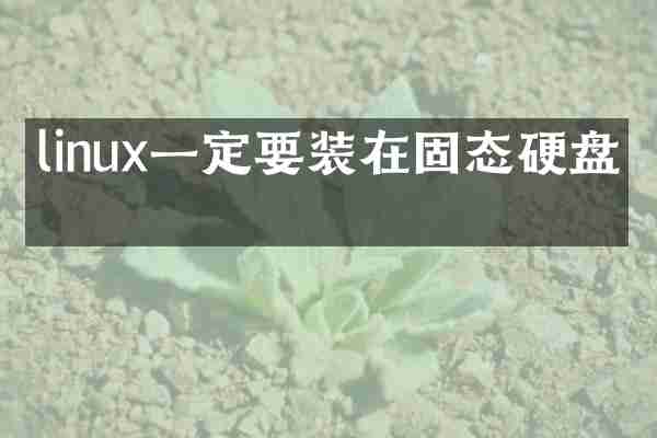linux一定要装在固态硬盘吗