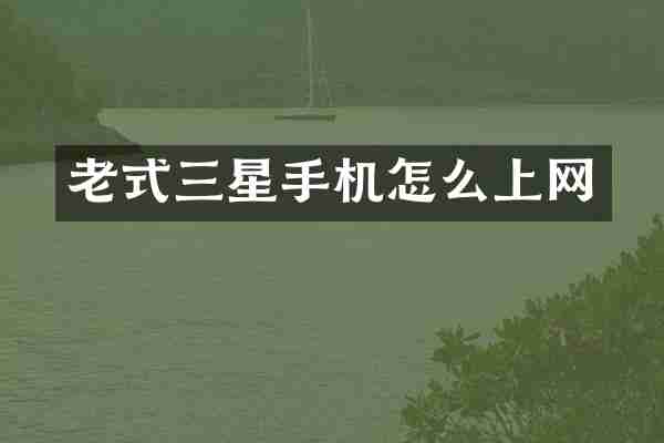 老式三星手机怎么上网