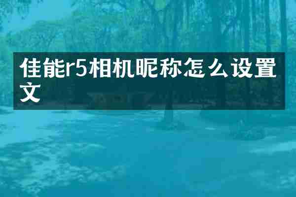 佳能r5相机昵称怎么设置中文