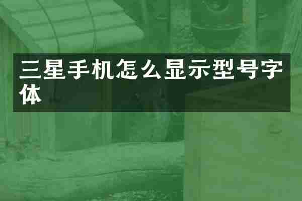 三星手机怎么显示型号字体