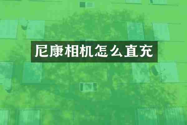 尼康相机怎么直充