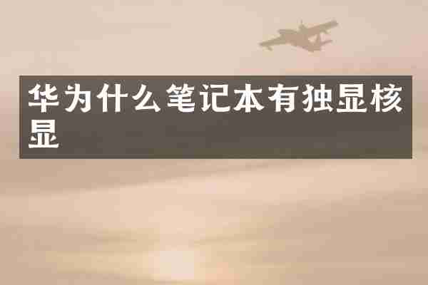 华为什么笔记本有独显核显