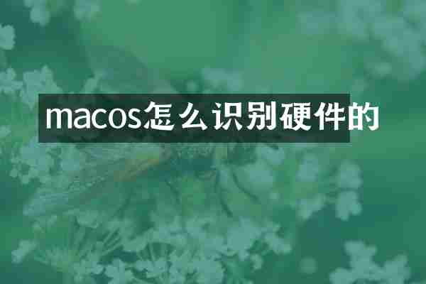 macos怎么识别硬件的
