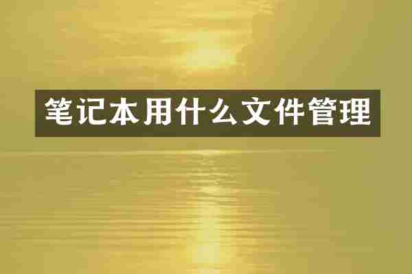 笔记本用什么文件管理