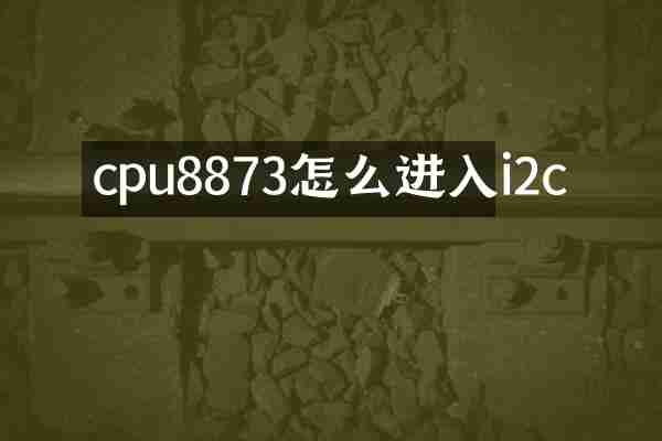 cpu8873怎么进入i2c
