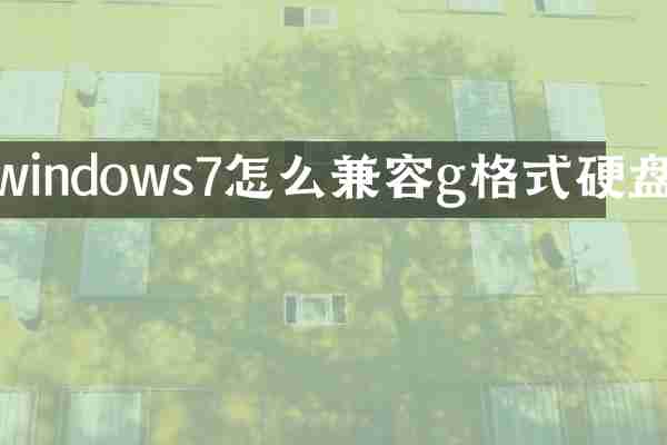windows7怎么兼容g格式硬盘