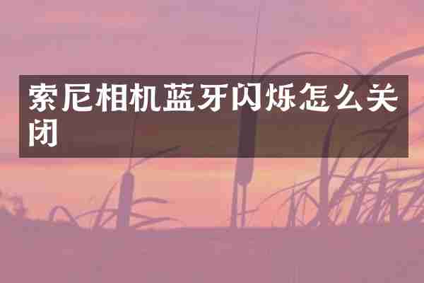 索尼相机蓝牙闪烁怎么关闭