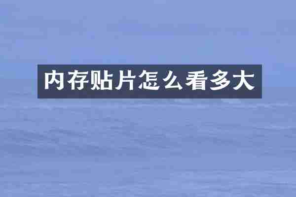 内存贴片怎么看多大