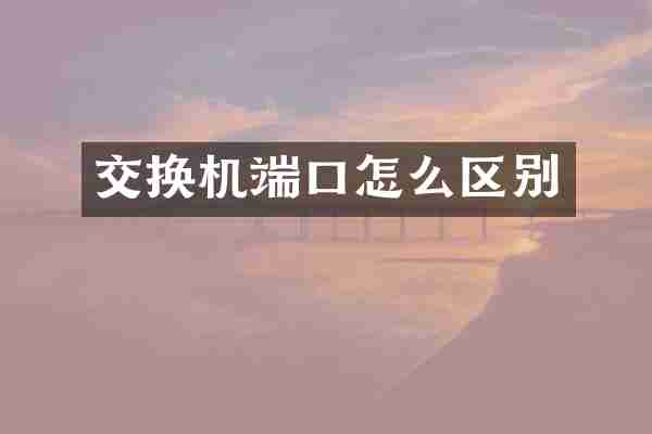 交换机端口怎么区别