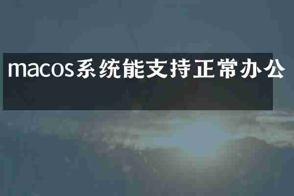 macos系统能支持正常办公吗