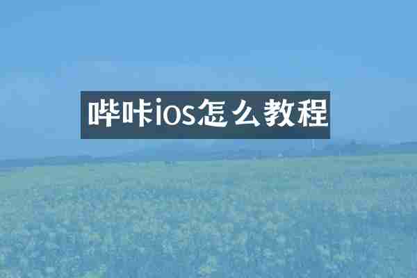 哔咔ios怎么教程