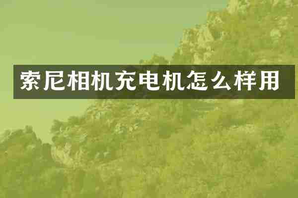 索尼相机充电机怎么样用