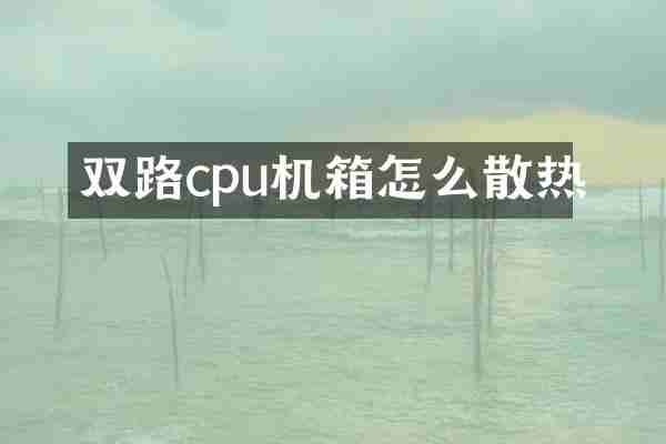 双路cpu机箱怎么散热