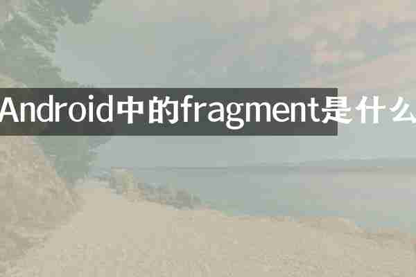 Android中的fragment是什么