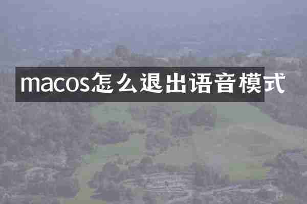 macos怎么退出语音模式