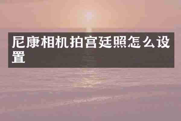 尼康相机拍宫廷照怎么设置