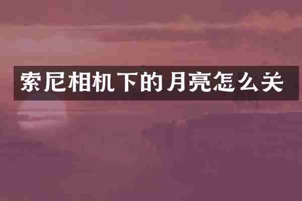 相机下的月亮怎么关