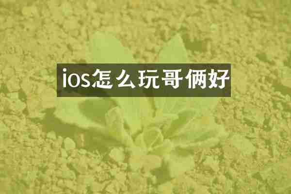 ios怎么玩哥俩好