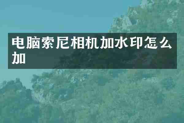 电脑相机加水印怎么加