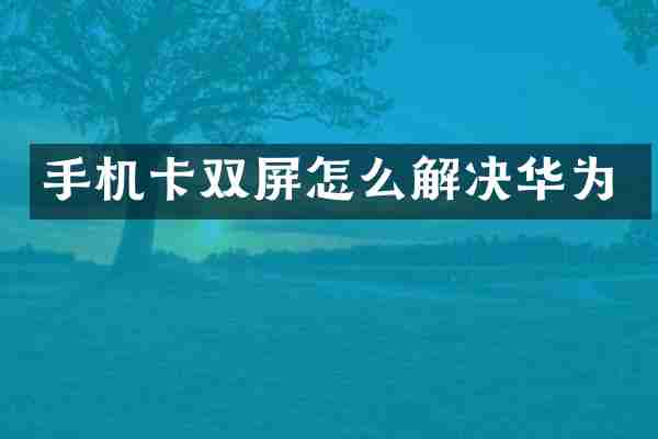 手机卡双屏怎么解决华为