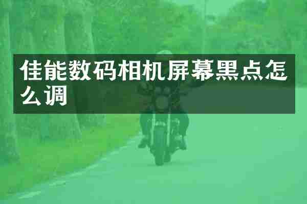 佳能数码相机屏幕黑点怎么调