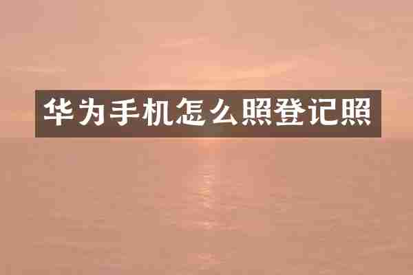 华为手机怎么照登记照