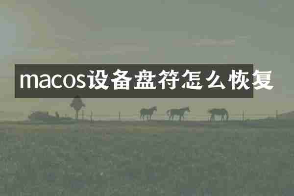 macos设备盘符怎么恢复