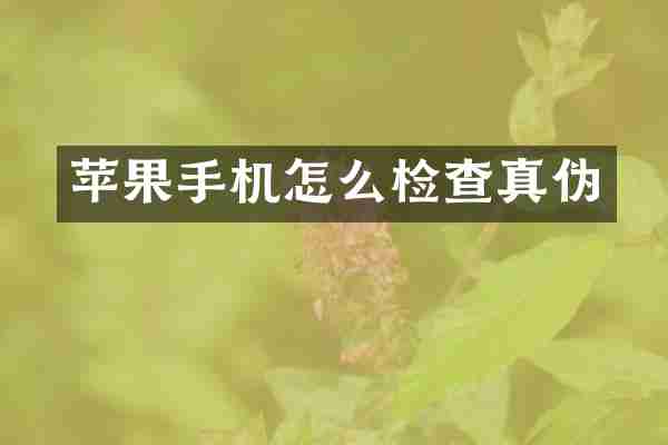 苹果手机怎么检查真伪