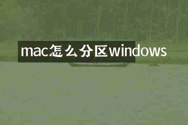 mac怎么分区windows