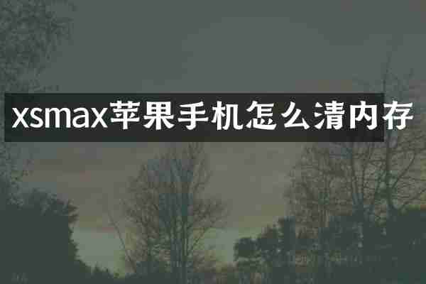 xsmax苹果手机怎么清内存
