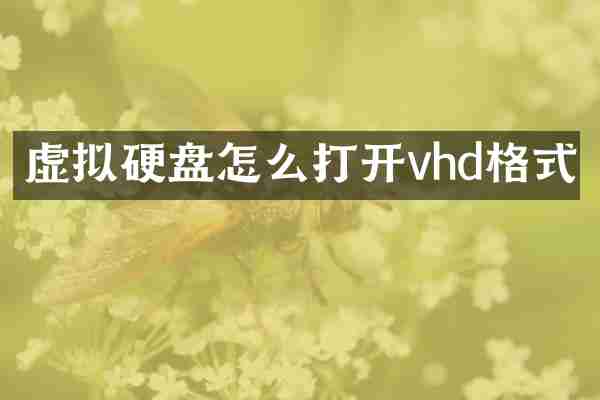 虚拟硬盘怎么打开vhd格式